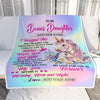 Personalized To My Bonus Daughter Gifts From Step Mom Blanket Unicorn Letter I Hugged This Gifts For Stepdaughter Birthday Graduation Christmas Fleece Blanket | siriusteestore