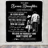 Personalized To My Bonus Daughter Gifts From Stepdad Blanket Don't Give Up Stepfather Gifts For Stepdaughter Birthday Graduation Christmas Fleece Blanket | siriusteestore
