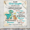 Personalized To My Bonus Daughter Gifts From Stepmom Blanket Dinosaur Letter I Hugged This Gifts For Stepdaughter Birthday Graduation Christmas Fleece Blanket | siriusteestore