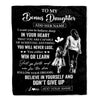 Personalized To My Bonus Daughter Gifts From Stepmom Blanket Don't Give Up Stepmother Gifts For Stepdaughter Birthday Graduation Christmas Fleece Blanket | siriusteestore