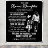 Personalized To My Bonus Daughter Gifts From Stepmom Blanket Don't Give Up Stepmother Gifts For Stepdaughter Birthday Graduation Christmas Fleece Blanket | siriusteestore