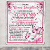 Personalized To My Bonus Daughter Gifts From Stepmom Blanket I Love You Butterfly Birthday Gifts For Stepdaughter Graduation Christmas Fleece Throw Blanket | siriusteestore