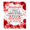 Personalized To My Bonus Daughter Gifts From Stepmom Stepdad Blanket Rose Flower Anniversary Birthday Gifts Stepdaughter Graduation Christmas Fleece Blanket | siriusteestore