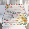 Personalized To My Bonus Daughter Gifts From Stepmom Stepdad Blanket Sunflower Letter Air Mail Birthday Graduation Gifts For Stepdaughter Christmas Fleece Blanket | siriusteestore
