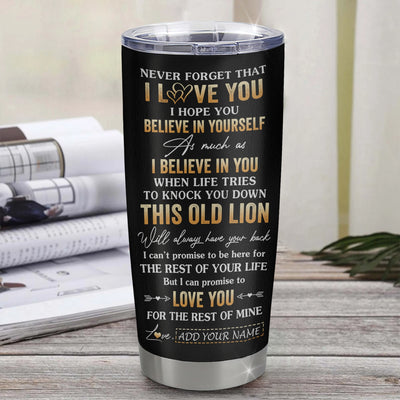 Personalized To My Bonus Daughter Gifts From Stepmom Stepdad Tumbler Old Lion Love You Stepdaughter Birthday Gifts Graduation Christmas Custom Cup Travel Mug | siriusteestore