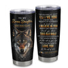 Personalized To My Bonus Daughter Gifts From Stepmom Stepdad Tumbler Old Wolf Love You Stepdaughter Birthday Gifts Graduation Christmas Custom Cup Travel Mug | siriusteestore