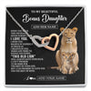 Interlocking Hearts Necklace Stainless Steel & Rose Gold Finish | 1 | Personalized To My Bonus Daughter Gifts From Stepmother Necklace This Old Lion Love You Stepdaughter Birthday Gifts Graduation Christmas Gift Box Message Card | https://siriusteestore.