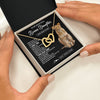 Interlocking Hearts Necklace 18K Yellow Gold Finish | 2 | Personalized To My Bonus Daughter Gifts From Stepmother Necklace This Old Lion Love You Stepdaughter Birthday Gifts Graduation Christmas Gift Box Message Card | https://siriusteestore.