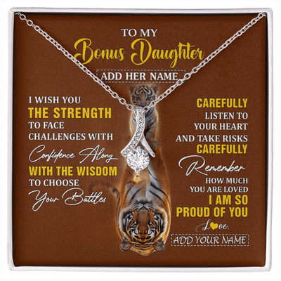 Alluring Beauty Necklace 14K White Gold Finish | 1 | Personalized To My Bonus Daughter Gifts Necklace From Godfather I Wish You The Strength Tiger Bonus Daughter Birthday Gifts Christmas Gift Box Message Card | https://siriusteestore.