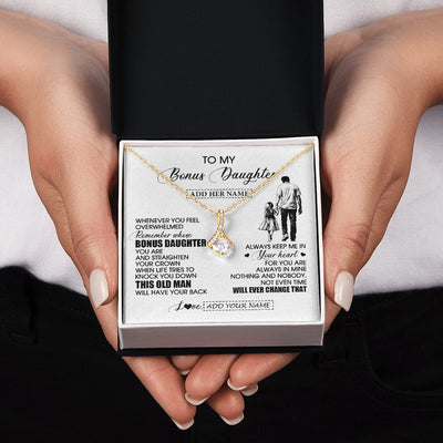 Alluring Beauty Necklace 18K Yellow Gold Finish | 2 | Personalized To My Bonus Daughter Gifts Necklace From Stepdad Whenever Man Unique Birthday Gifts For Stepdaughter Graduation Christmas Gift Box Message Card | siriusteestore.myshopify