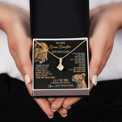 Alluring Beauty Necklace 18K Yellow Gold Finish | 2 | Personalized To My Bonus Daughter Gifts Necklace From Stepdad Wherever Your Journey In Life Lion Stepdaughter Birthday Gifts Christmas Gift Box Message Card | https://siriusteestore.