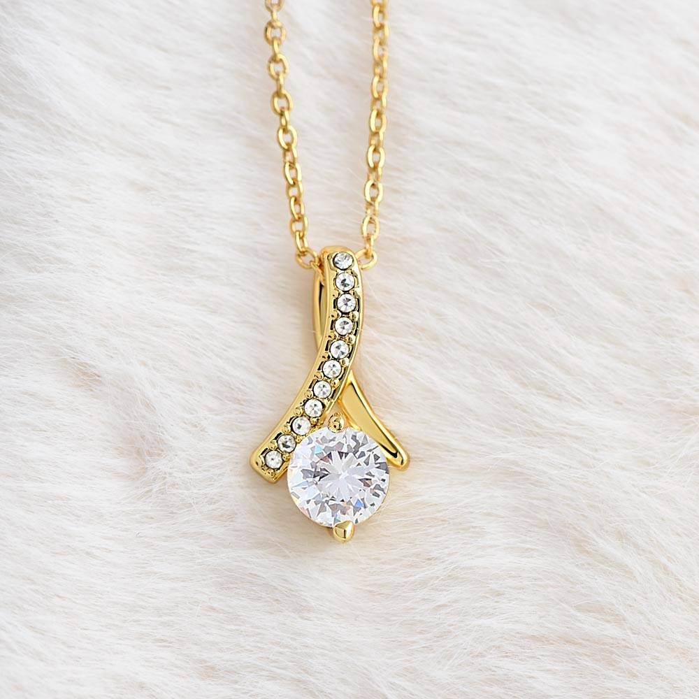 Alluring Beauty Necklace 18K Yellow Gold Finish | 4 | Personalized To My Bonus Daughter Gifts Necklace From Stepmom Stepdad I Wish You The Strength Butterfly Stepdaughter Birthday Christmas Gift Box Message Card | https://siriusteestore.