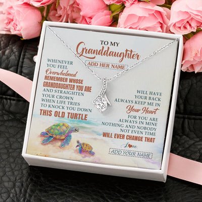 Alluring Beauty Necklace 14K White Gold Finish | 2 | Personalized To My Bonus Daughter Gifts Necklace From Stepmom Whenever Turtle Unique Birthday Gifts For Stepdaughter Christmas Custom Gift Box Message Card | https://siriusteestore.