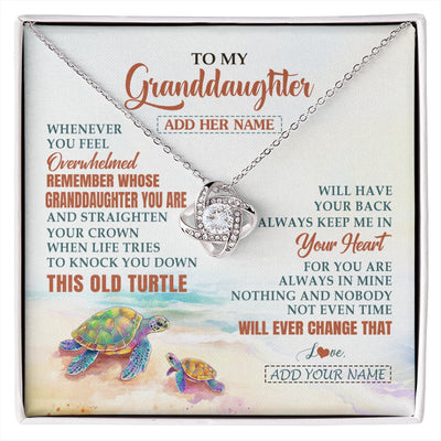 Love Knot Necklace 14K White Gold Finish | 1 | Personalized To My Bonus Daughter Gifts Necklace From Stepmom Whenever Turtle Unique Birthday Gifts For Stepdaughter Christmas Custom Gift Box Message Card | https://siriusteestore.
