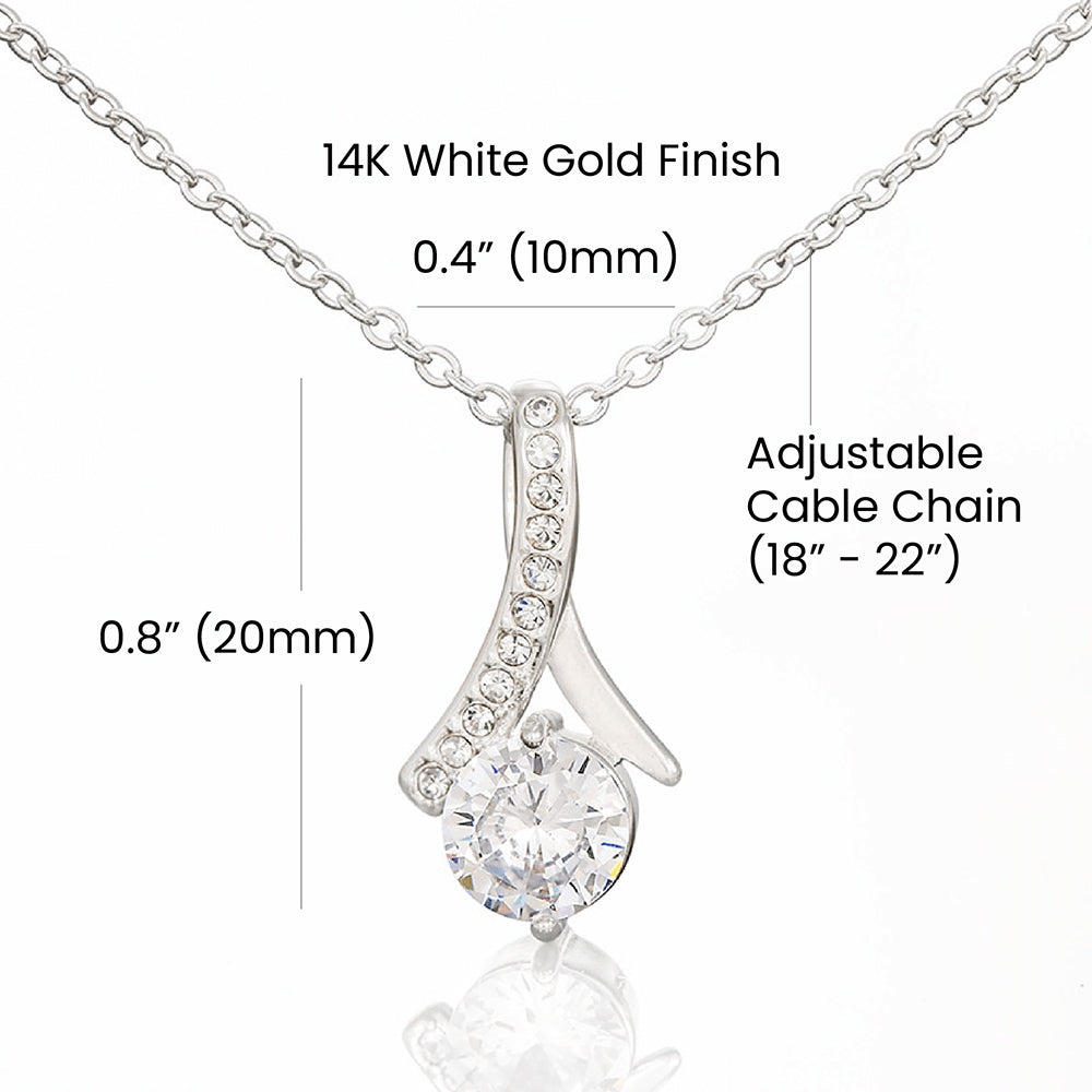 Alluring Beauty Necklace 14K White Gold Finish | 4 | Personalized To My Bonus Daughter Gifts Necklace From Stepmom Wherever Your Journey In Life Tiger Stepdaughter Birthday Gifts Custom Gift Box Message Card | https://siriusteestore.