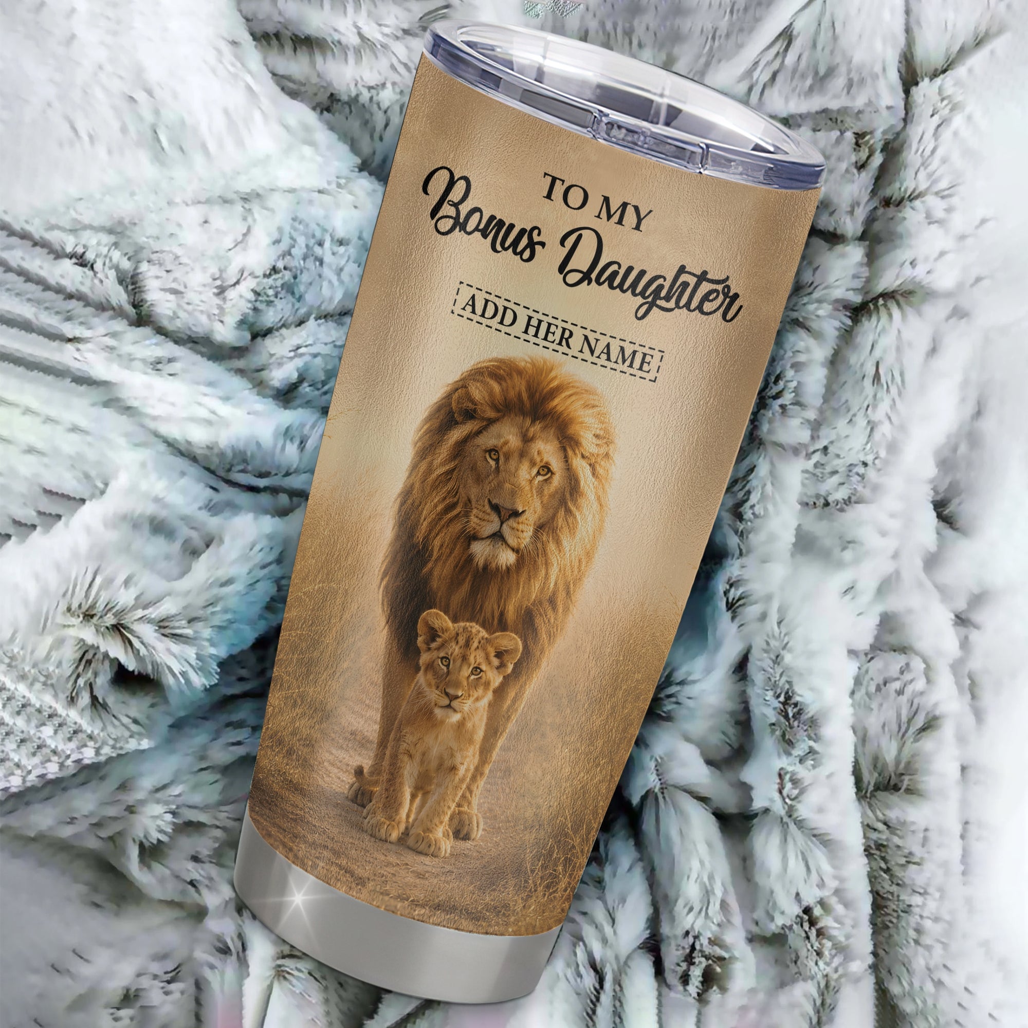 Personalized To My Bonus Daughter Gifts Tumbler From Stepdad Always Remember Lion Gifts For Stepdaughter Birthday Graduation Christmas Custom Stainless Steel Travel Mug | siriusteestore