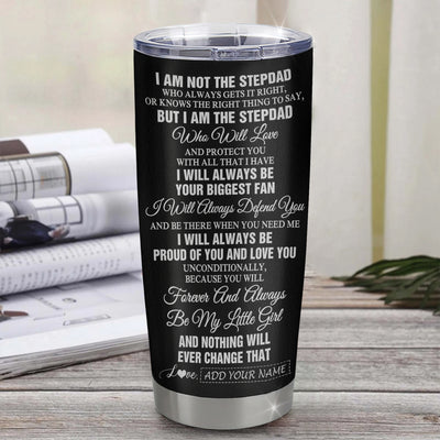 Personalized To My Bonus Daughter Gifts Tumbler From Stepdad Biggest Fan Birthday Gifts For Stepdaughter From Stepfather Christmas Custom Stainless Steel Travel Mug | siriusteestore