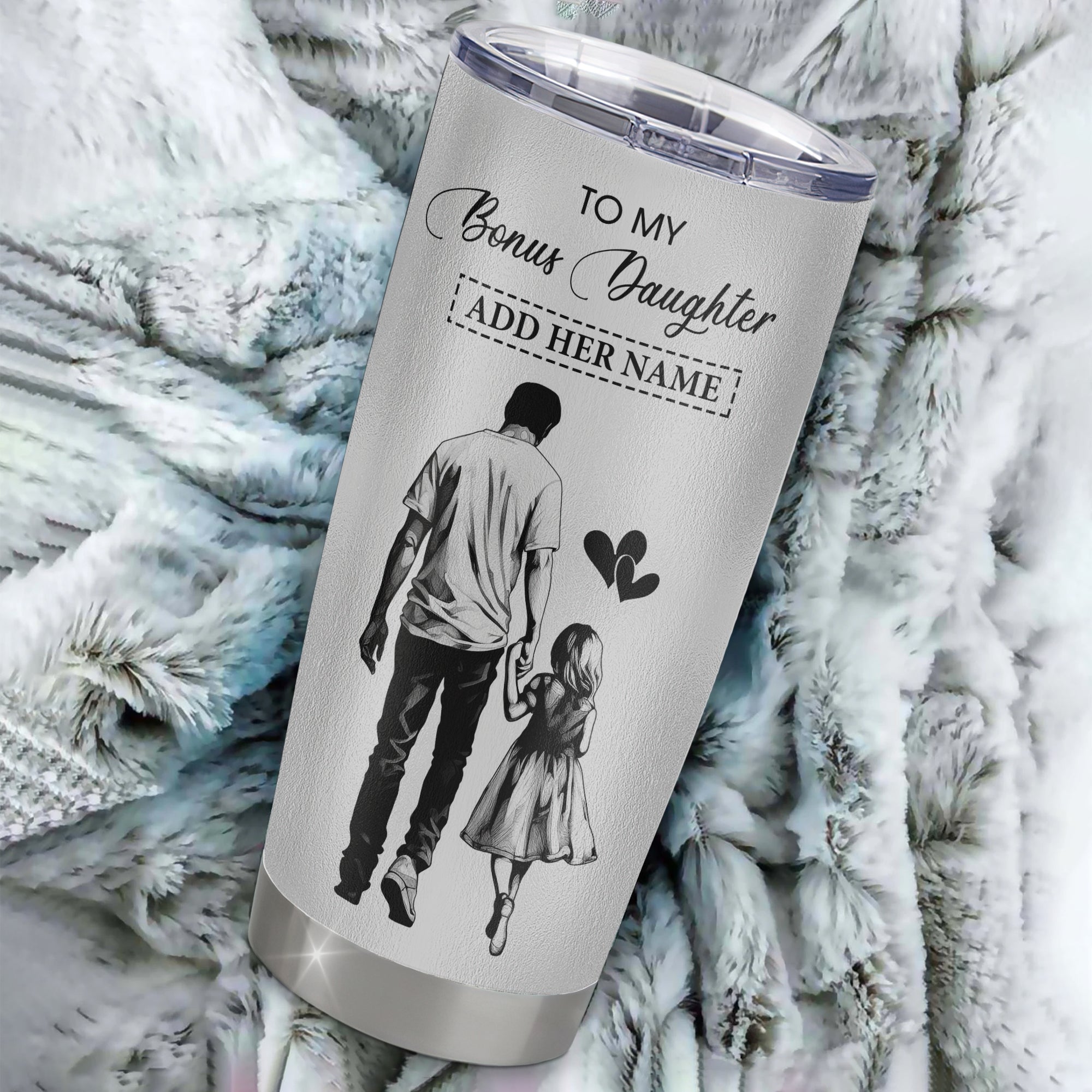 Personalized To My Bonus Daughter Gifts Tumbler From Stepdad Whenever Man Unique Birthday Gifts For Stepdaughter Graduation Christmas Custom Stainless Steel Travel Mug | siriusteestore