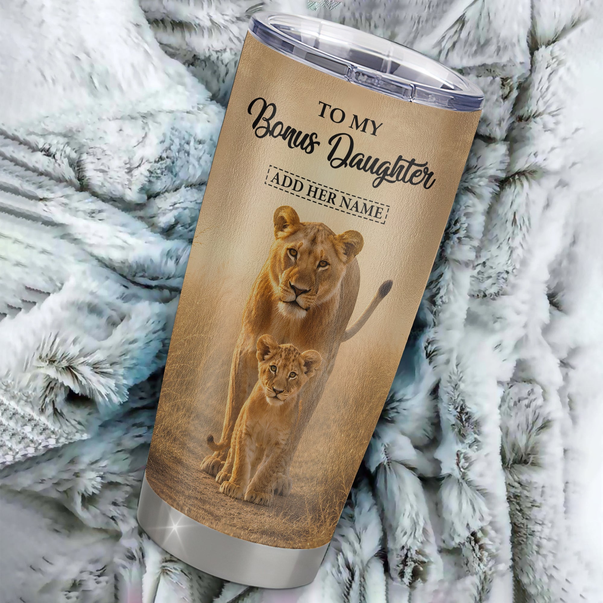 Personalized To My Bonus Daughter Gifts Tumbler From Stepmom Always Remember Lion Gifts For Stepdaughter Birthday Graduation Christmas Custom Stainless Steel Travel Mug | siriusteestore
