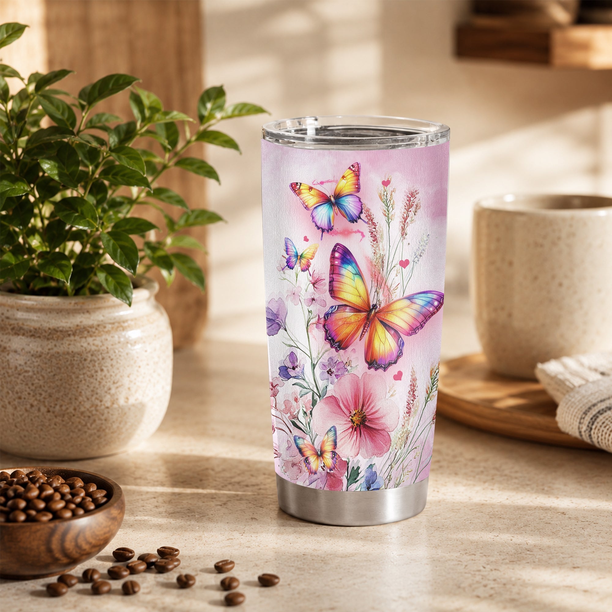 Personalized To My Bonus Daughter Gifts Tumbler From Stepmom Stepdad I Wish You The Strength Butterfly Stepdaughter Birthday Gifts Christmas Custom Stainless Steel Mug | siriusteestore