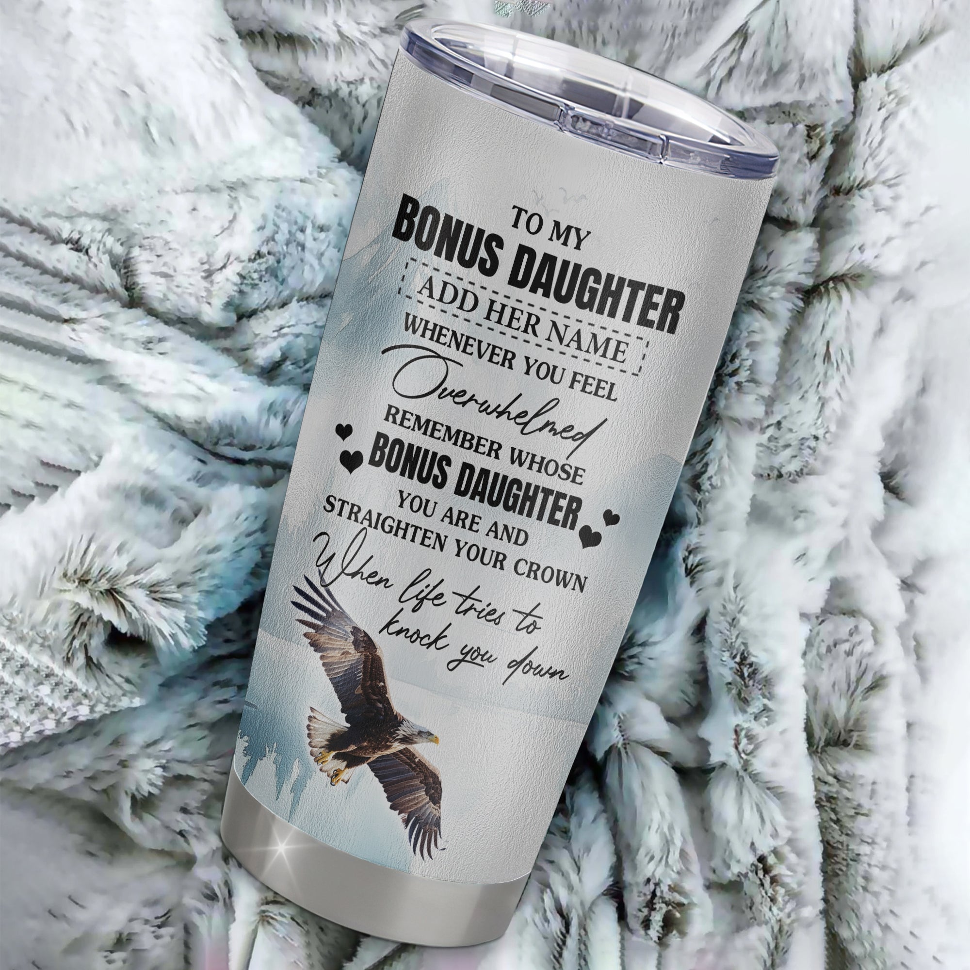Personalized To My Bonus Daughter Gifts Tumbler From Stepmom Whenever Eagle Unique Birthday Gifts For Stepdaughter Graduation Christmas Stainless Steel Insulated Mug | siriusteestore
