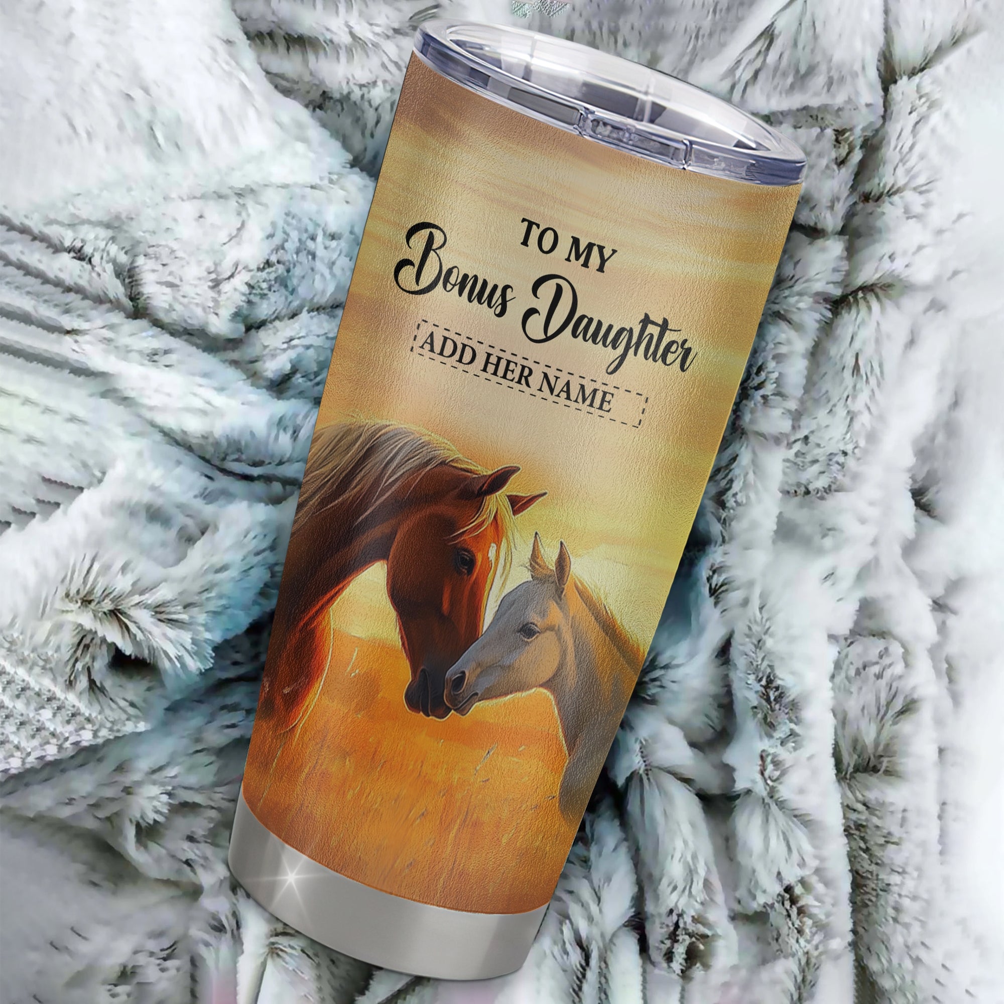 Personalized To My Bonus Daughter Gifts Tumbler From Stepmom Whenever Horse Unique Birthday Gifts For Stepdaughter Graduation Christmas Custom Stainless Steel Cup Mug | siriusteestore