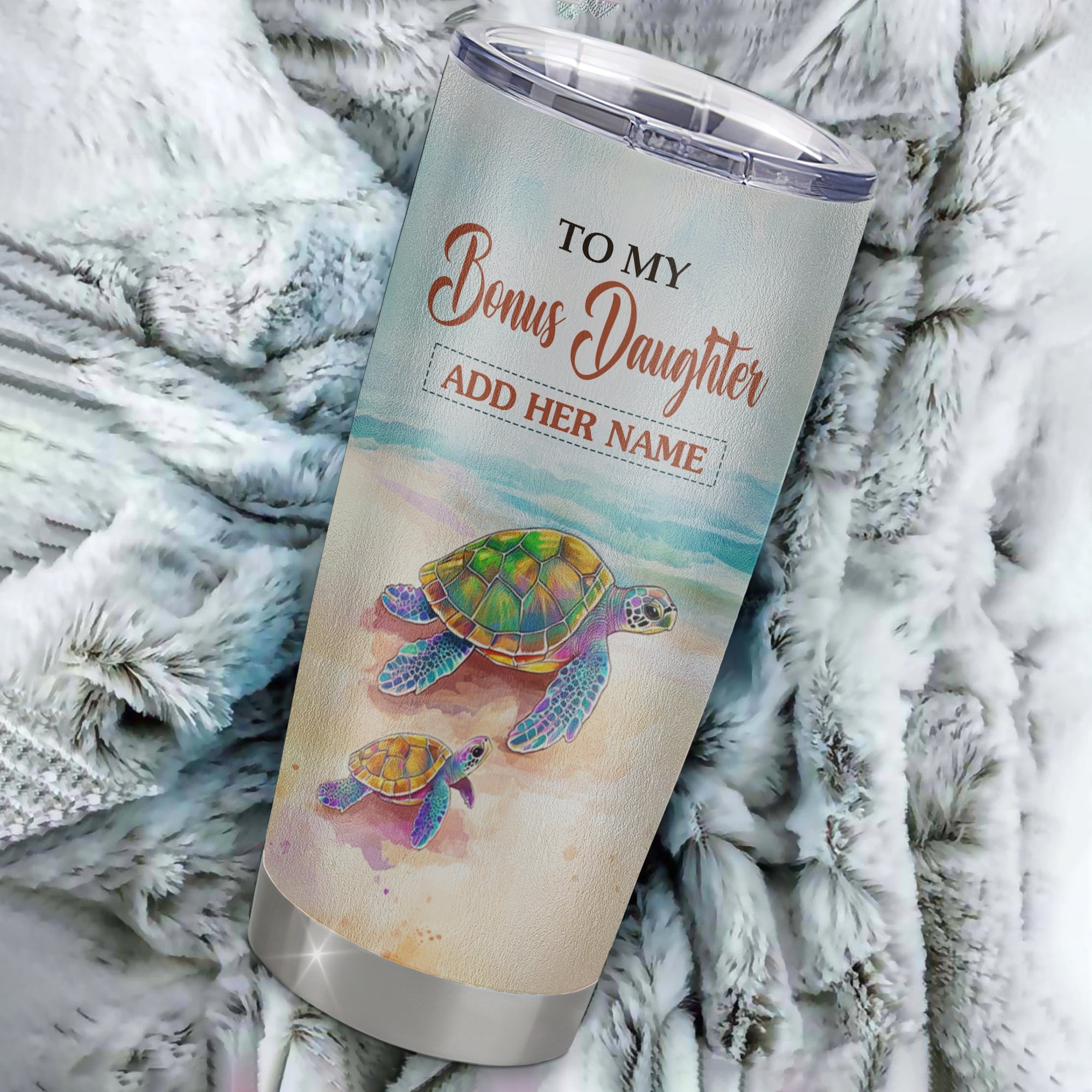 Personalized To My Bonus Daughter Gifts Tumbler From Stepmom Whenever Turtle Unique Birthday Gifts For Stepdaughter Graduation Christmas Custom Stainless Steel Mug | siriusteestore