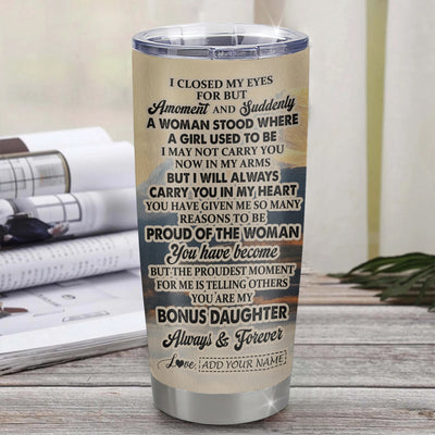Personalized To My Bonus Daughter Gifts Tumbler Tiger From Stepmother Stepdad You Are My Stepdaughter Birthday Gifts Graduation Christmas Custom Stainless Steel Mug Shirt & Hoodie | siriusteestore
