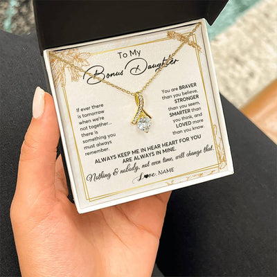 Alluring Beauty Necklace 18K Yellow Gold Finish | 2 | Personalized To My Bonus Daughter Necklace From Step Mom Always Keep Me In Your Heart Step Daughter Birthday Christmas Customized Gift Box Message Card | siriusteestore