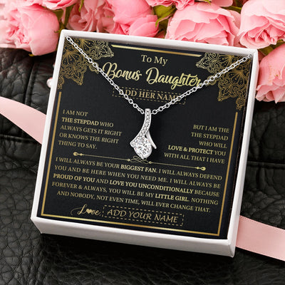 Alluring Beauty Necklace 14K White Gold Finish | 2 | Personalized To My Bonus Daughter Necklace From Stepdad Your Biggest Fan Birthday Gifts For Stepdaughter Gifts Christmas Jewelry Custom Gift Box Message Card | siriusteestore.myshopify