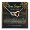 Interlocking Hearts Necklace Stainless Steel & Rose Gold Finish | 1 | Personalized To My Bonus Daughter Necklace From Stepdad Your Biggest Fan Birthday Gifts For Stepdaughter Gifts Christmas Jewelry Custom Gift Box Message Card | siriusteestore.myshopify