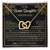 Interlocking Hearts Necklace 18K Yellow Gold Finish | 1 | Personalized To My Bonus Daughter Necklace From Stepdad Your Biggest Fan Birthday Gifts For Stepdaughter Gifts Christmas Jewelry Custom Gift Box Message Card | siriusteestore.myshopify