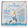 Alluring Beauty Necklace 18K Yellow Gold Finish | 1 | Personalized To My Bonus Daughter Necklace From Stepdmom Dophin Never Forget I Love You Stepddaughter Birthday Gifts Christmas Customized Gift Box Message Card | siriusteestore