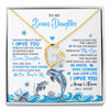Forever Love Necklace 18K Yellow Gold Finish | 1 | Personalized To My Bonus Daughter Necklace From Stepdmom Dophin Never Forget I Love You Stepddaughter Birthday Gifts Christmas Customized Gift Box Message Card | siriusteestore