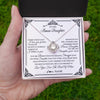 Love Knot Necklace 14K White Gold Finish | 2 | Personalized To My Bonus Daughter Necklace From Stepmom Dad I Love You Forever Stepddaughter Birthday Valentines Day Christmas Customized Gift Box Message Card | siriusteestore