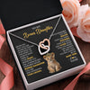 Interlocking Hearts Necklace Stainless Steel & Rose Gold Finish | 2 | Personalized To My Bonus Daughter Necklace From Stepmom Stepdad Never Feel You Are Alone Lion Birthday Gift Stepddaughter Christmas Gift Box Message Card | siriusteestore