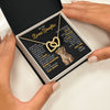 Interlocking Hearts Necklace 18K Yellow Gold Finish | 2 | Personalized To My Bonus Daughter Necklace From Stepmom Stepdad Never Feel You Are Alone Lion Birthday Gift Stepddaughter Christmas Gift Box Message Card | siriusteestore