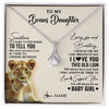 Alluring Beauty Necklace 14K White Gold Finish | 1 | Personalized To My Bonus Daughter Necklace From Stepmother I Love You This Old Lion Stepdaughter Birthday Graduation Christmas Customized Gift Box Message Card | siriusteestore