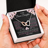Interlocking Hearts Necklace Stainless Steel & Rose Gold Finish | 2 | Personalized To My Bonus Daughter Necklace From Stepmother Love You Little Girl Stepdaughter Birthday Jewelry Christmas Customized Gift Box Message Card | siriusteestore