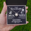 Love Knot Necklace 14K White Gold Finish | 2 | Personalized To My Bonus Daughter Necklace I Love You Forever From Stepdad Stepdaughter Birthday Gifts Christmas Graduation Customized Gift Box Message Card | siriusteestore
