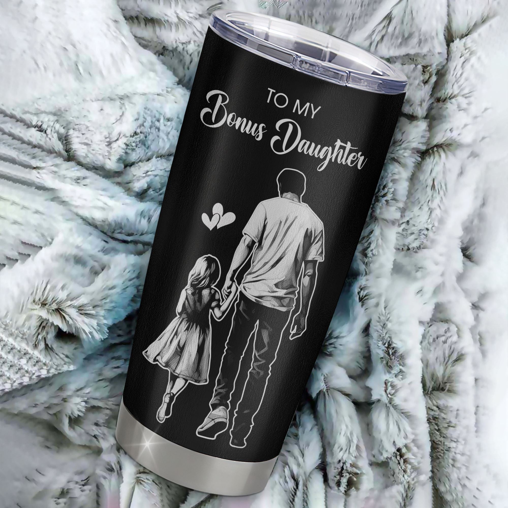 Personalized To My Bonus Daughter Tumbler From Bonus Dad Stainless Steel Cup It Is Not DNA I Love You Stepdaughter Birthday Gifts Meaningful Christmas Custom Travel Mug | siriusteestore