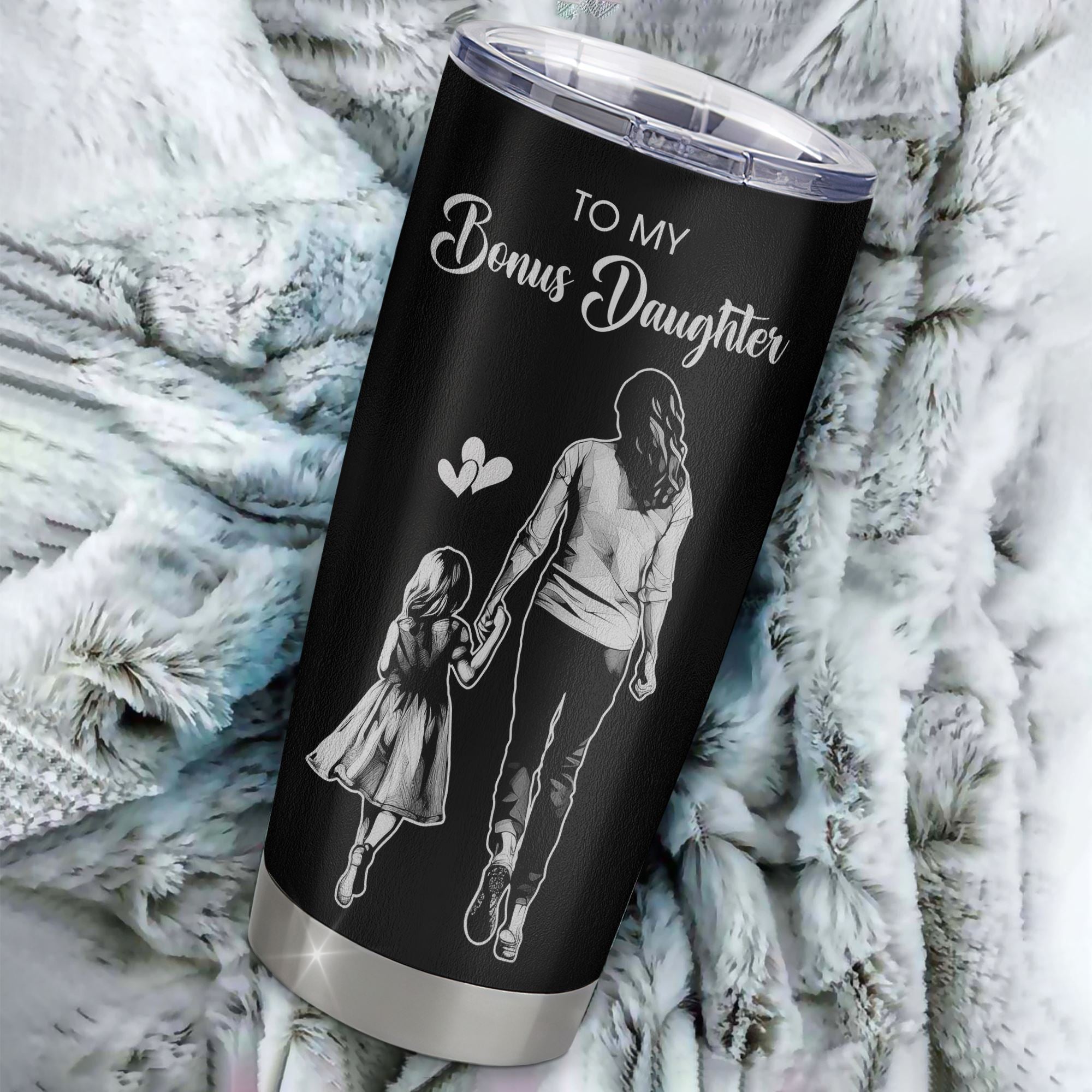 Personalized To My Bonus Daughter Tumbler From Bonus Mom Stainless Steel Cup It Is Not DNA I Love You Stepdaughter Birthday Gifts Meaningful Christmas Custom Travel Mug | siriusteestore