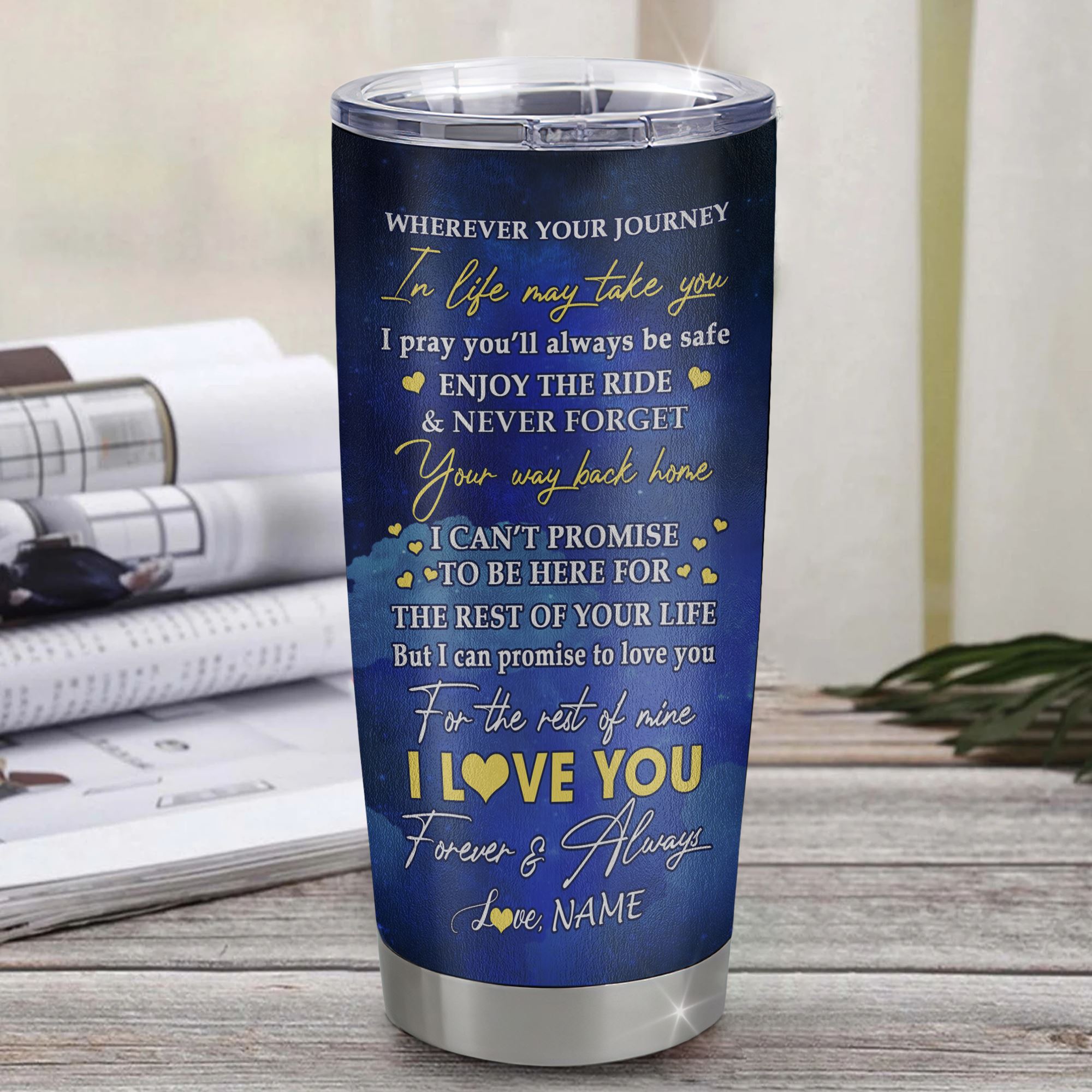 Personalized To My Bonus Daughter Tumbler From Stepmom Stainless Steel Cup Wherever Your Journey Stepdaughter Birthday Gifts Graduation Christmas Custom Travel Mug | siriusteestore