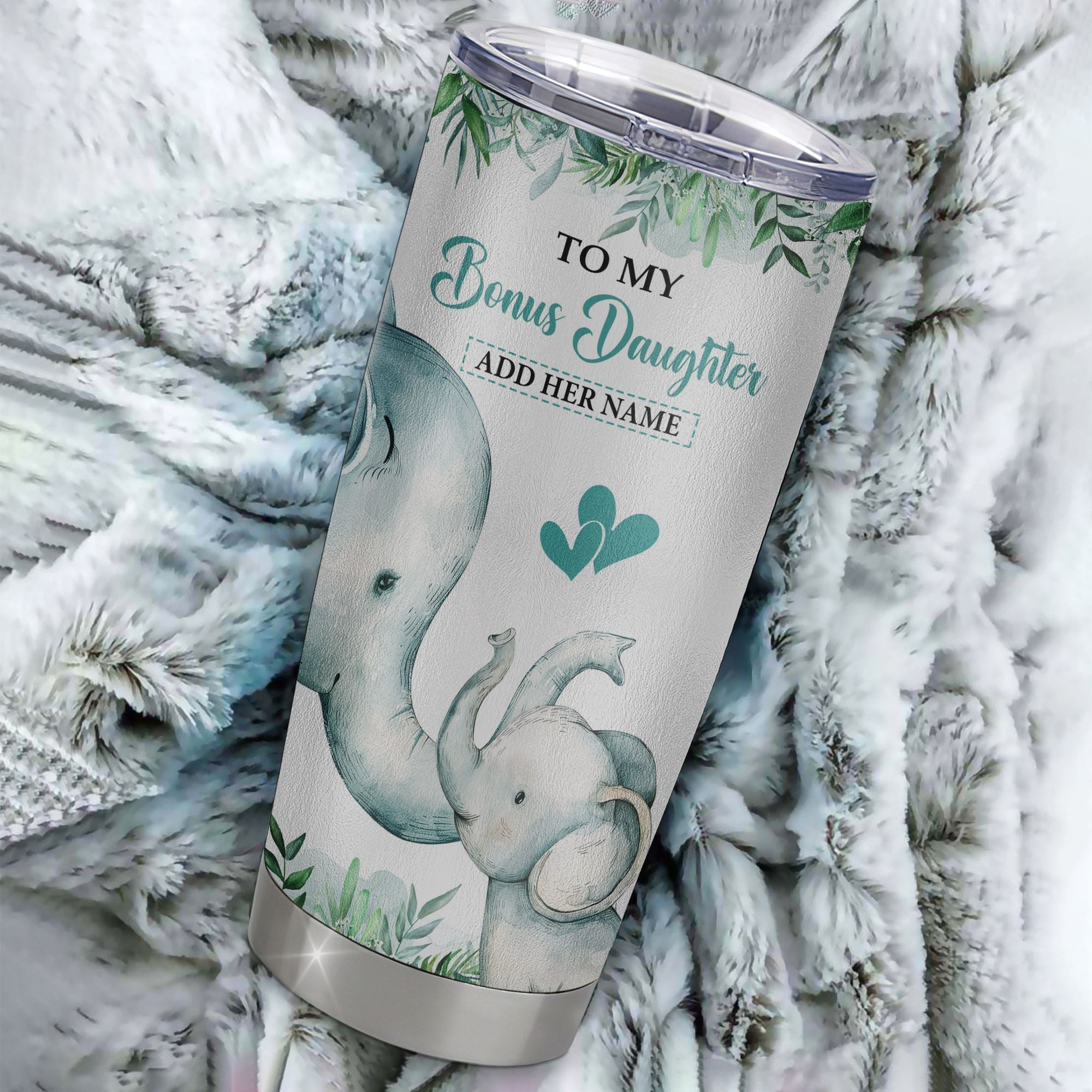Personalized To My Bonus Daughter Tumbler From Stepmom Stepdad You Will Never Lose Elephant Stepdaughter Birthday Gifts Christmas Custom Stainless Steel Cup Travel Mug | siriusteestore