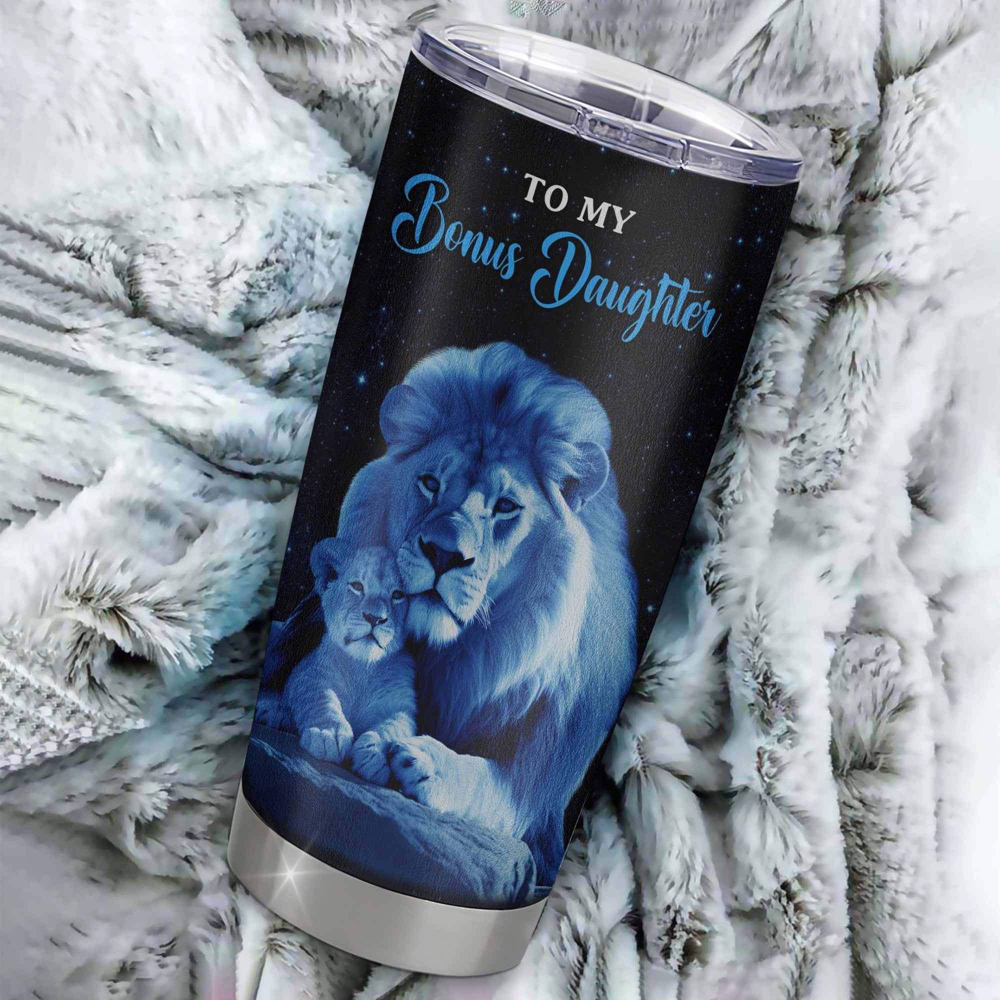 Personalized To My Bonus Daughter Tumbler From Stepmother Stainless Steel Cup I Love You This Old Lion Stepdaughter Birthday Graduation Christmas Travel Mug | siriusteestore