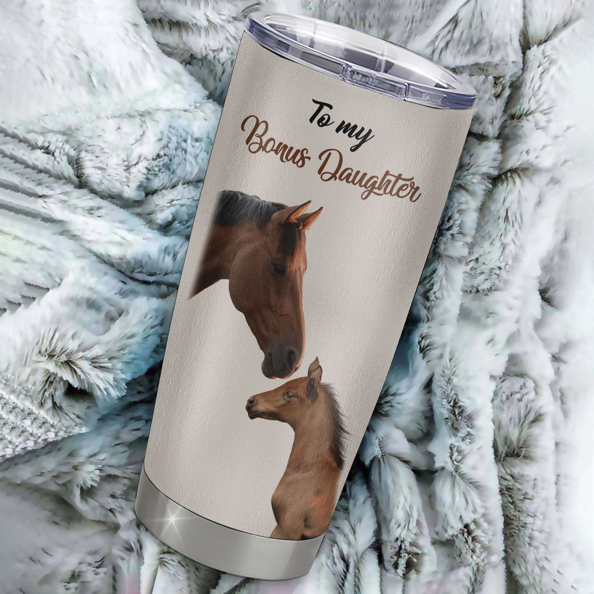 Personalized To My Bonus Daughter Tumbler From Stepmother Stainless Steel Cup This Old Horse Love You Stepdaughter Birthday Graduation Christmas Travel Mug | siriusteestore