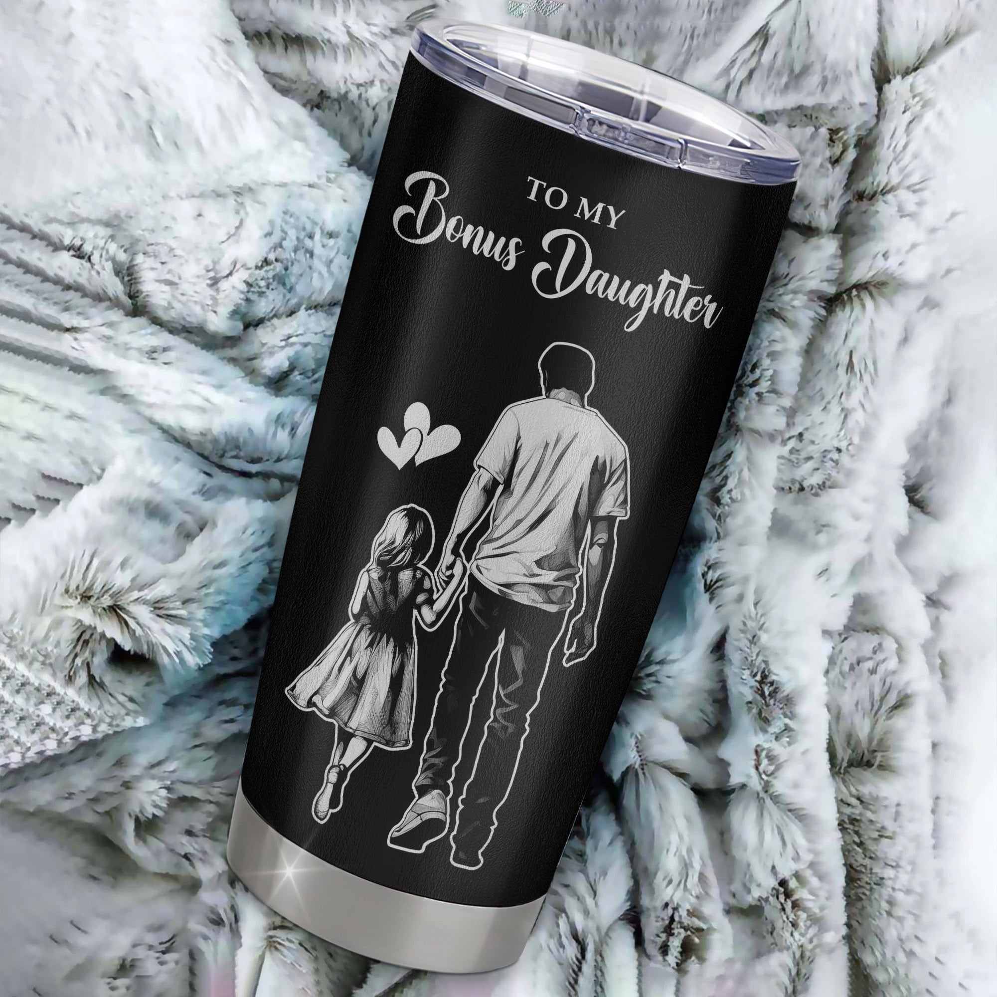 Personalized To My Bonus Daughter Tumbler Stainless Steel Cup I Love You Forever From Stepdad Stepdaughter Birthday Gifts Christmas Graduation Custom Travel Mug | siriusteestore