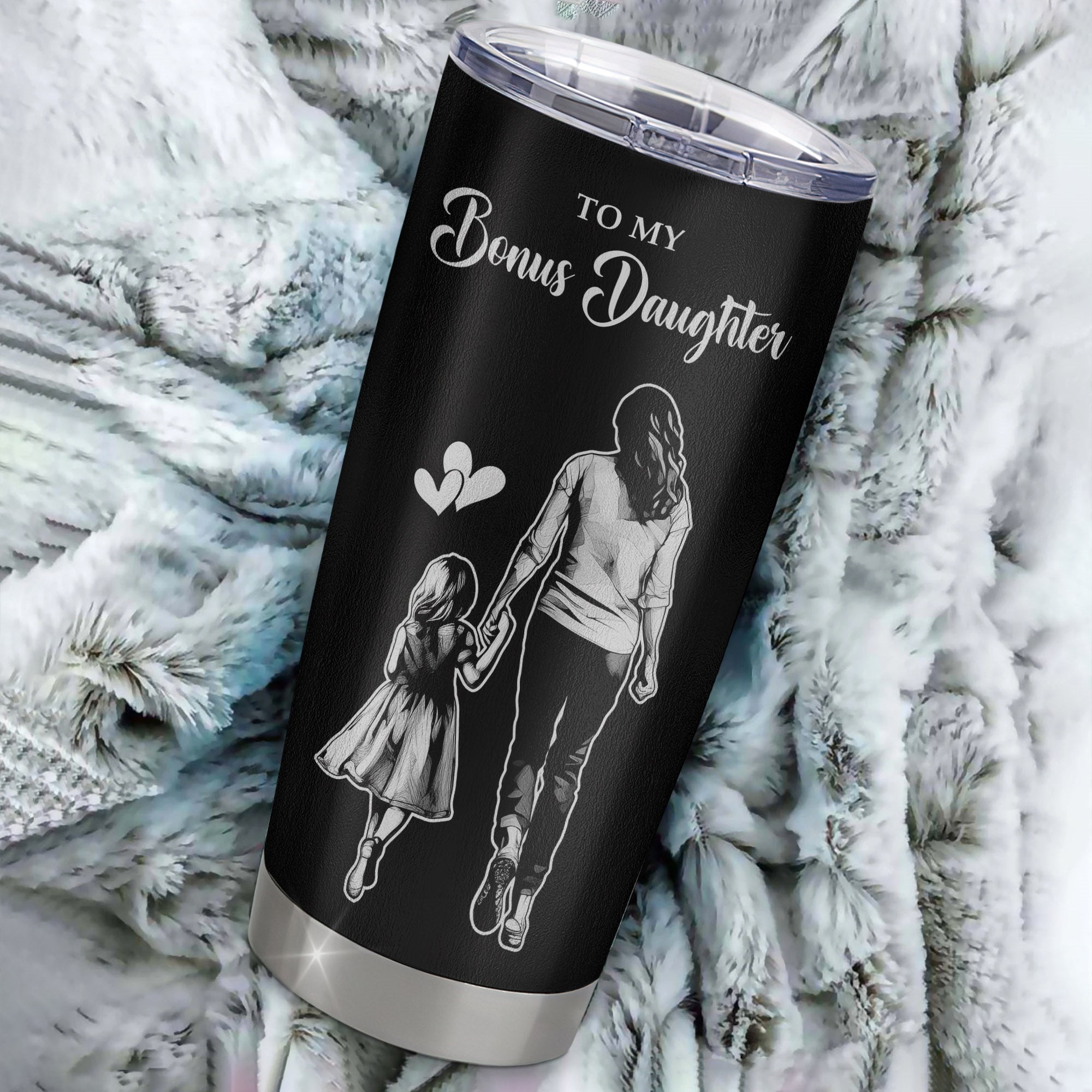 Personalized To My Bonus Daughter Tumbler Stainless Steel Cup I Love You Forever From Stepmom Stepdaughter Birthday Gifts Christmas Graduation Custom Travel Mug | siriusteestore