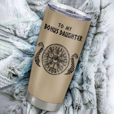 Personalized To My Bonus Daughter Viking Tumbler From Stepmother Dad I Wish You The Strength Scandinavian Norse Runes Viking For Women Birthday Gifts Custom Travel Mug | siriusteestore
