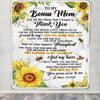 Personalized To My Bonus Mom Blanket From Step Daughter Sunflower Thank You I Love You Stepmom Birthday Mothers Day Christmas Customized Gift Fleece Blanket | siriusteestore